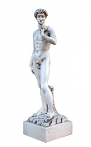 Lime wood sculpture inspired by David of Michelangelo