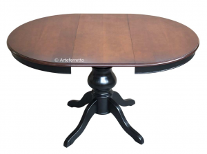 Extendable two-colour table for dining room 100-138 cm