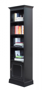 Space saving bookcase in black