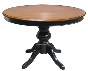 Two colour dining table, extendable table 120-159 cm