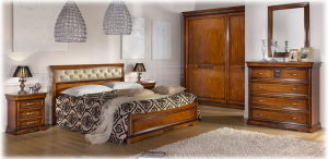 Upholstered headboard bed, solid wood structure