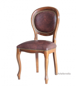 Beech wood dining chair with genuine leather