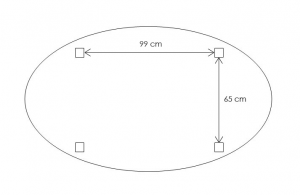 Oval extendable table 160 - 250 cm