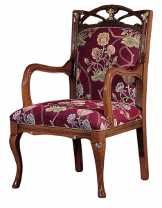 Traditional wood armchair, Helena Burst style