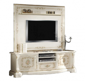 Decorated classic tv cabinet in wood