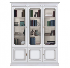 Classic bookcase with glass doors