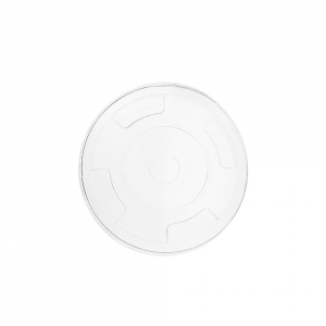 Coperchi piatti in PLA con pre-taglio per cannuccia - linea Premium