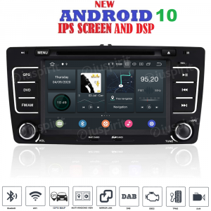 ANDROID 10 autoradio 2 DIN navigatore per Skoda Octavia 2004-2013 GPS DVD WI-FI Bluetooth MirrorLink