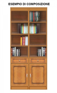 Bücherregal mit Holz Tür und Schubladen