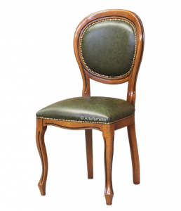 Chaise Louis Philippe en cuir véritable