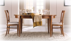 Ovaler Tisch ausziehbar 160-250 x 110cm klassisch