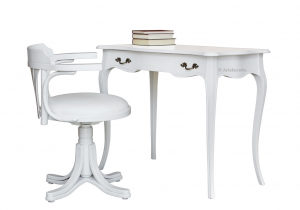 Büro-Set weiß: Schreibtisch mit Drehstuhl