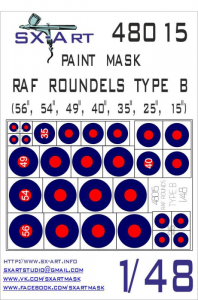 SX Art set 48017 1/48 RAF Standard Fin Painting Mask 