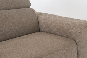 PROMO DEFOREST- Coppia divani in tessuto con poggiatesta regolabili 2 posti + 3 posti