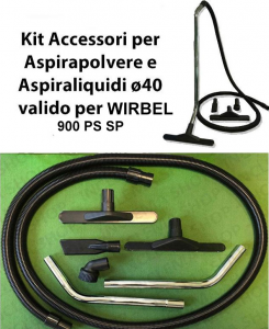900 PS SP KIT tubo flessibile e Accessori per Aspirapolvere e Aspiraliquidi ø40 valido per WIRBEL