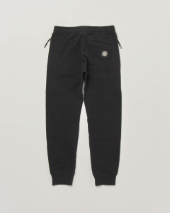 Pantalone nero in felpa di cotone stretch e tasche con zip 8 anni