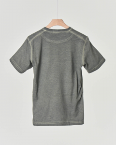 T-shirt grigia stone washed mezza manica con taschino e logo 10-12 anni