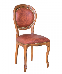 Chaise Louis Philippe en cuir véritable