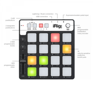 IRig Pads MIDI Groove Controller per iOS & Mac/PC (lightning/USB)