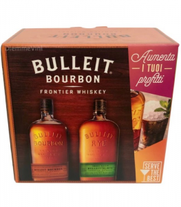 Whiskey Bulleit Bourbon kit 2 Bott. + 4 Bicch. + Menu