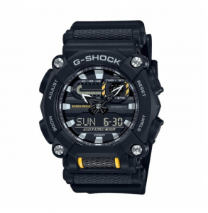 Casio G-Shock orologio digitale multifunzione, cassa nera, particolari gialli 