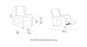 POLTRONA RELAX ORIETTA, SEDUTA MEMORY 2 MOTORI E KIT ROLLER