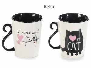 Tazza mug con disegnato un gattino e un peluche gattoso (720528)