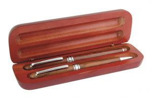 Set 2 penne con astuccio in legno