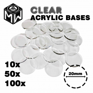 3mm Acrylic Clear Bases, Round 20mm