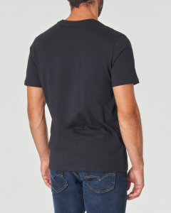 T-shirt nera mezza manica con grafica cactus e logo stampati