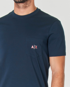 T-shirt ottanio mezza manica con taschino e logo AX