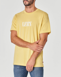 T-shirt gialla con logo scritta Levi's piccola stampata