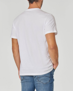 T-shirt bianca mezza manica con grafica cactus e logo stampati