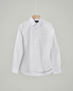 Camicia bianca in popeline stretch con taschino 8-14 anni