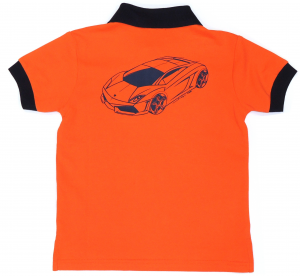 Lamborghini Boys Bi-Colour Gallardo Sketch Polo Orange 