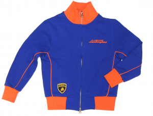 Lamborghini Boys Fleeced Gallardo Zip UP Sweatshirt Royal Blue-Orange