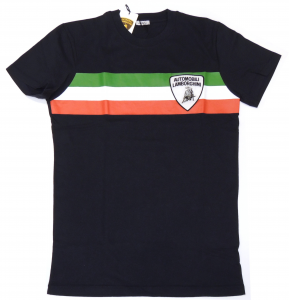 Lamborghini Men Tricolore SS T-Shirt Navy 