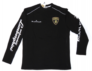 Lamborghini Men ST Long Sleeve T-shirt Black/White 
