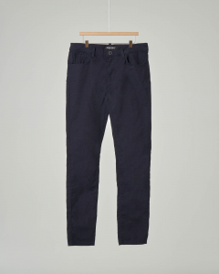 Pantalone cinque tasche blu in cotone elasticizzato 10-16
