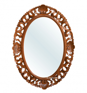 Ovaler Spiegel aus  Holz