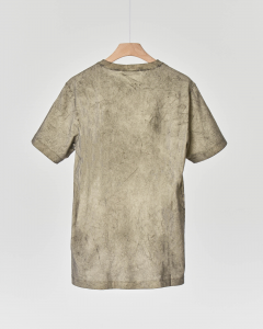 T-shirt mezza manica color fango con trattamento dust colour effetto brinato 10-12 anni