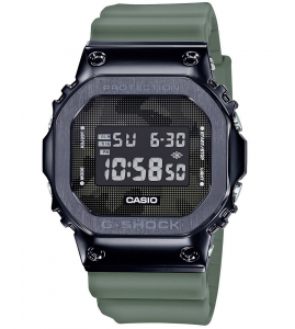 Casio G-Shock orologio digitale multifunzione, cassa acciaio nero e resina, cinturino verde