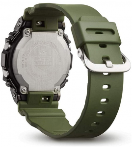 Casio G-Shock orologio digitale multifunzione, cassa acciaio nero e resina, cinturino verde