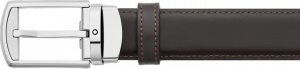 Cintura Montblanc reversibile black/brown con fibbia in finitura palladio lucida e opaca