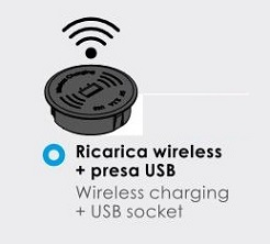 RICARICA WIRELLES + PRESA USB PER SCRIVANIA