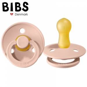 Set di 2 Ciucci Bibs Colour - DBlush / BabyPink - Tettarella in Gomma Naturale - Made in Denmark - con Mascherina Rotonda e Tettarella - Senza BPA, PVC e Ftalati