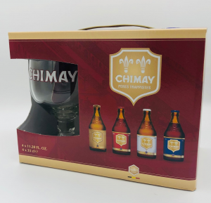 Birra Chimay - 4 Bottiglie Mix CL.33 + 1 Bicchiere - confezione regalo