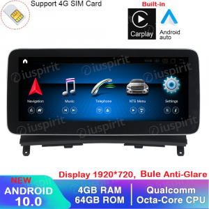 ANDROID navigatore per Mercedes Classe C W204 2008-2010 NTG 4.0 10.25 pollici 4GB RAM 64GB ROM Octa-Core CarPlay Android Auto Bluetooth GPS WI-FI