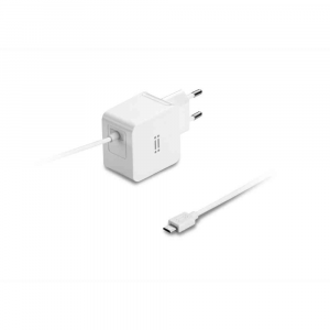 Wall Charger 2A w/built-in Micro USB cable Tablet - White
