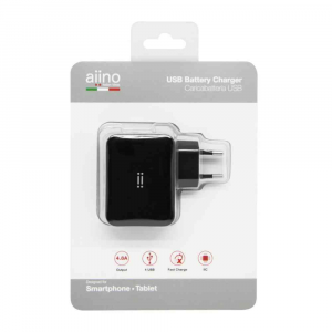 Wall Charger 4 USB 4,8A - Black